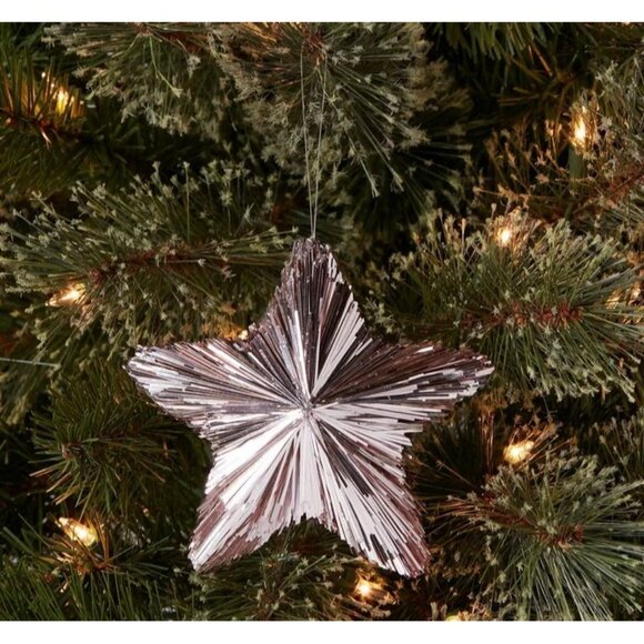 Target Wondershop GOLD Tinsel Stars Christmas Tree Ornaments Set Of 8 Lot NWT - Picture 3 of 7